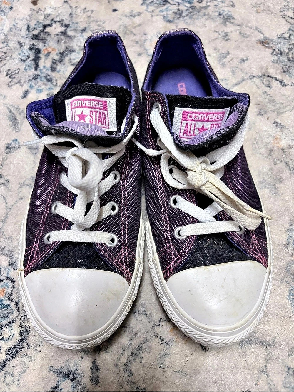 Converse Chuck Taylor All Star Low Top Sneakers Purple & Black US 3